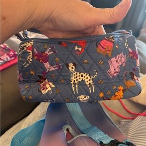 Vera Bradley Quilted Blue Animal Print Pouch